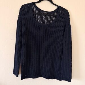 Talbots Dark Blue Crochet Sweater Size M